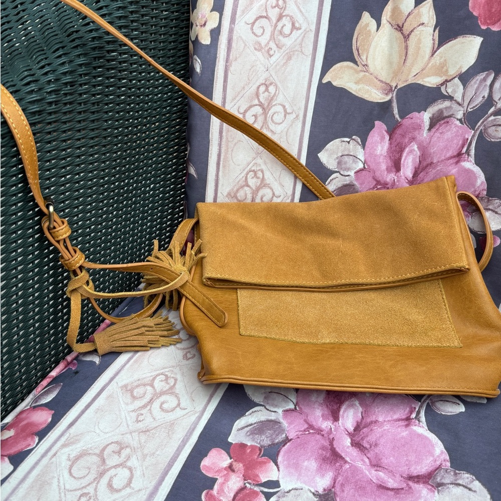 Antik Kraft mustard color Crossbody Bag with Tassel